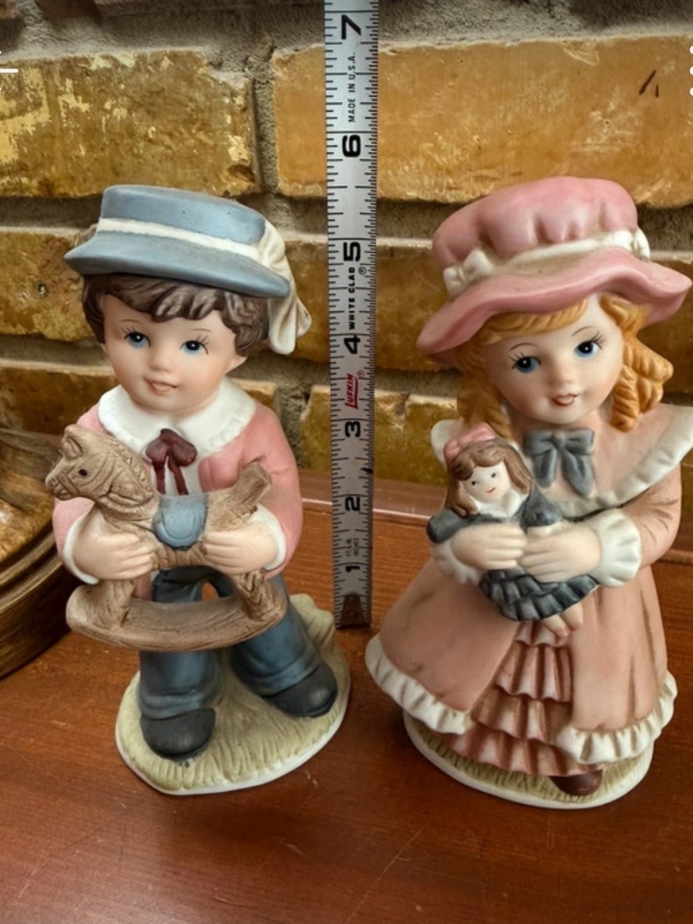 Vintage Porcelain Boy  Girl Set  Figurine Set  5"